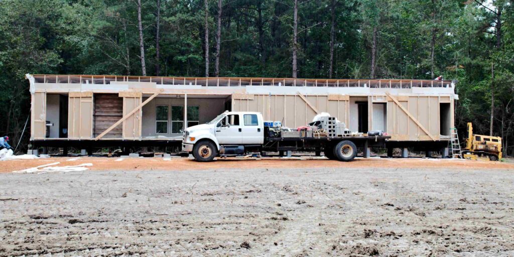 leveling double wide mobile home